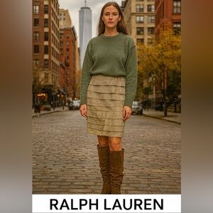Ralph Lauren suede black label skirt size 10